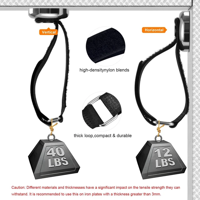 Alt view image 6 of 7 - Heavy Duty Magnetic Hooks, Tool Holder Storage Organizer for Garage RV | With 40LBS strong neodymium magnet, this adjustable strap securely hangs extension cords, ropes, and cordless tools.