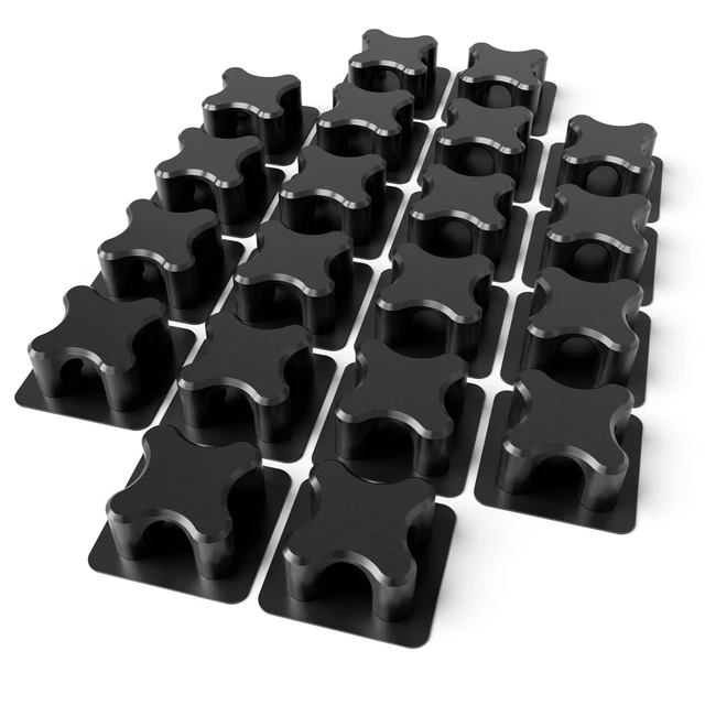Alt view image 2 of 5 - Magnetic Cable Organizer Desktop Multipurpose Cord Keeper & Cable Management Clip for Home & Office (Black Cross 20Pcs)