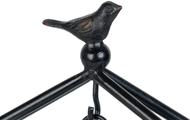 Alt view image 7 of 7 - 7.5'' x 10'' Mantel Clock Iron Tower Frame, Creative Bird Ornament Tabletop Clock, Silent Clock with Hollow Carved Back Cover for Home Decor, Black