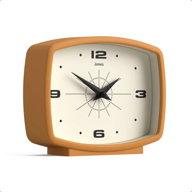 Alt view image 2 of 7 - ® Film Desk Clock | Retro Rectangular Design | Mustard Yellow | Retro design, blending mid-century style with a punchy modern finish for shelf, table, mantel or bedside