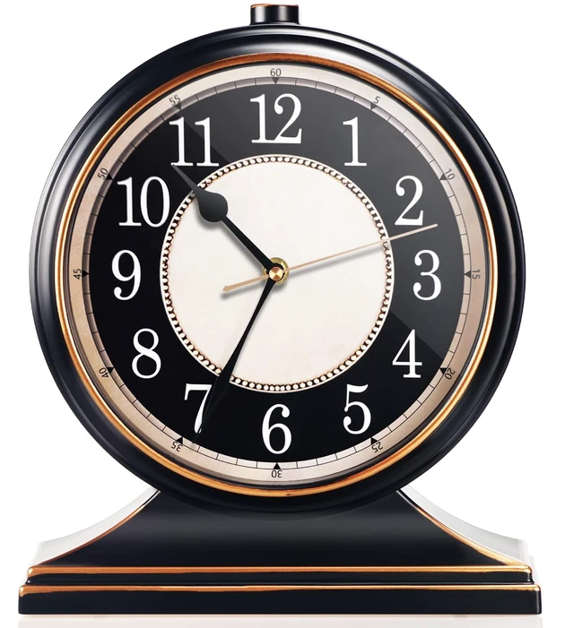 Main image of ® Vintage Desk Clock Silent-Non-Ticking 10-inch dial Table Clock,Retro Mantel Clocks and Easy to Read for Living Room, Bedroom, Shelf Decoration, Fireplace, Farmhouse Decor (Black)