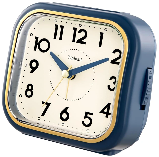 Alt view image 7 of 7 - 4.3" Vintage Retro Analog Alarm Clock, Super Silent Non Ticking Clock with Manual Light, Snooze, Battery Operated, Simply Design, for Living Room, Bedroom, Bedside, Desk(Blue-V2)