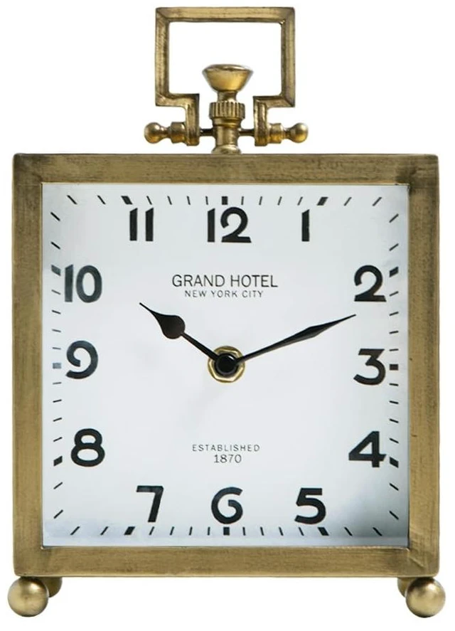 Main image of Vintage Gold Table Clock, Silent Classic Large Mantel Clock | Non-Ticking Battery-Operated Metal Elegant Decorative Desk Clock, Perfect for Living Rooms, Offices, Shelves