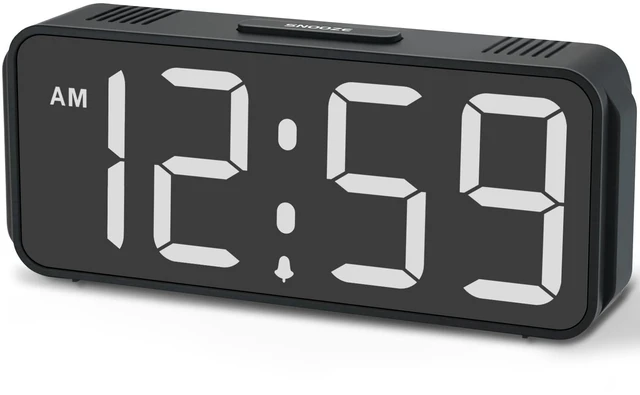 Main image of Battery Operated Digital Alarm Clock, Small Cordless, Auto Dimming | 5 Brightness Bedroom Beside Clock Large 1.65" Display, Compact, 5 Volume, Easy to Use for Teens Seniors, Portable for Travel