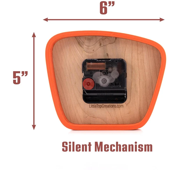 Alt view image 4 of 7 - Handcrafted Mid-Century Modern Desk Clock Silent Movement Clock for Desk, Table & Mantel, No-Ticking Analog MCM Decor | Handcrafted in USA (Sedona, Classic)
