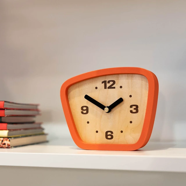 Alt view image 5 of 7 - Handcrafted Mid-Century Modern Desk Clock Silent Movement Clock for Desk, Table & Mantel, No-Ticking Analog MCM Decor | Handcrafted in USA (Sedona, Classic)