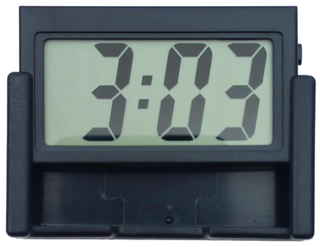 Main image of Small Digital ClockPortable Travel ClockClassroom Bedroom Bathroom Glass Car Motorcycle Dashboard Mini Clock Battery Operated Self Adhesive (1, Black)