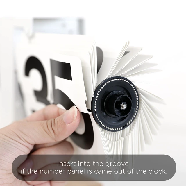 Alt view image 5 of 6 - Classic Modern Wood Mini Flip Desk Clock (White), Retro Vintage Analog Design Auto Flip Clock Table Clock Large Number Battery Powered, Ideal for Home Office School Hotel