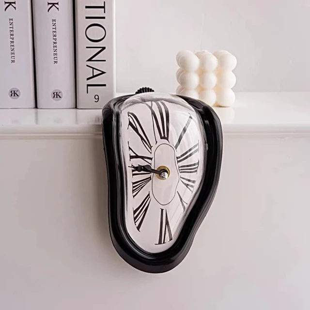 Alt view image 2 of 6 - Dali Watch - Melting Clock Surrealistic Table Shelf Desk Fashion Melted Salvador Dali Distorted Home Decoration (Black)