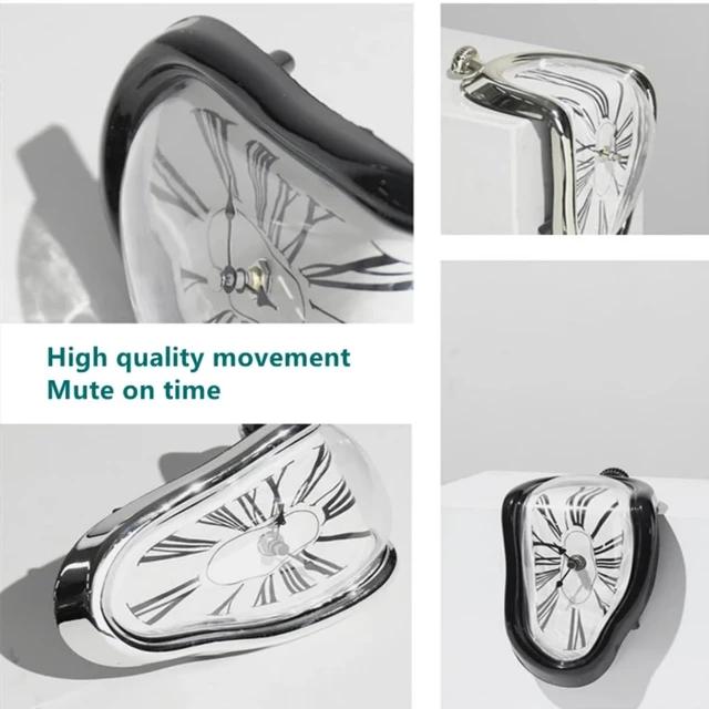Alt view image 6 of 6 - Dali Watch - Melting Clock Surrealistic Table Shelf Desk Fashion Melted Salvador Dali Distorted Home Decoration (Black)