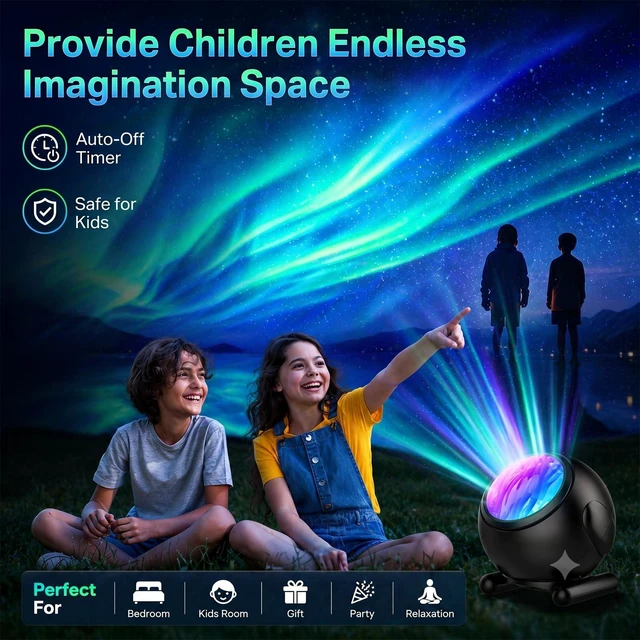 Alt view image 4 of 7 - Northern Lights Projector, Aurora Light Projector for Kids Bedroom | Galaxy Light Projector with Timer and Remote, Room Decor, Teen Girls Trendy Stuff Gifts for Boys Adults Christmas Birthday