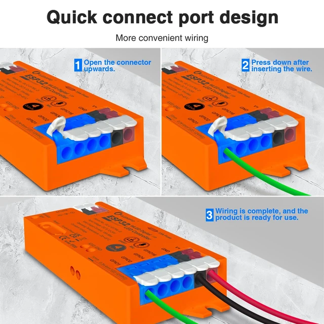 Alt view image 7 of 7 - ESP32 WLED LED Strip Light Controller 4 Channel Output 15A Fuse Link Level Shifter UART Download DIY Dynamic Lighting Mode APP Voice Control for Digital WS2811 WS2812 WS2815 SK6812 RGB IC String