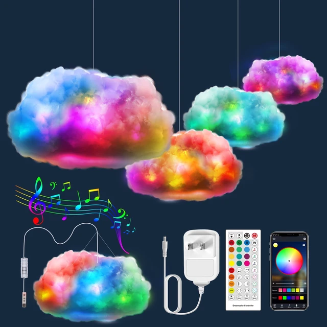 Main image of LED Cloud Light, RGB Cloud Lamp with IC Remote & APP Control | Cool Lights Sync Music Color Changing Led Lights for Bedroom Ceiling Adults and Kids Modern Home & Room Decor