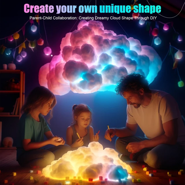 Alt view image 2 of 7 - LED Cloud Light, RGB Cloud Lamp with IC Remote & APP Control | Cool Lights Sync Music Color Changing Led Lights for Bedroom Ceiling Adults and Kids Modern Home & Room Decor