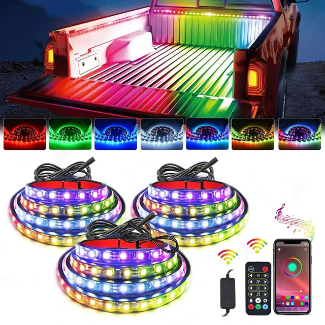 Main image of Truck Bed Light Strip RGB-IC LED Bar 3PCS 60 inch Cargo Lighting | for Pickup Multi Dream Color DIY Music Synchronous with APP and RF Remote Control