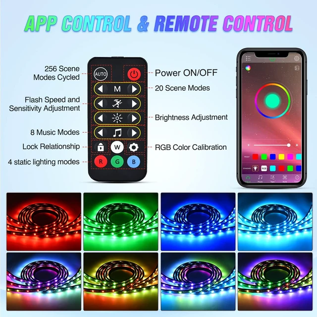 Alt view image 3 of 7 - Truck Bed Light Strip RGB-IC LED Bar 3PCS 60 inch Cargo Lighting | for Pickup Multi Dream Color DIY Music Synchronous with APP and RF Remote Control