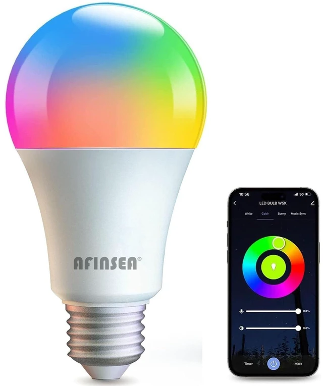 Main image of Smart Light Bulbs,WiFi & Bluetooth LED Light Bulb That Compatible with Alexa & Google Home, Color Changing Light Bulb, 10W A19 E26 2.4Ghz WiFi Light Bulbs 60 watt Equivalent, 800lm Dimmable
