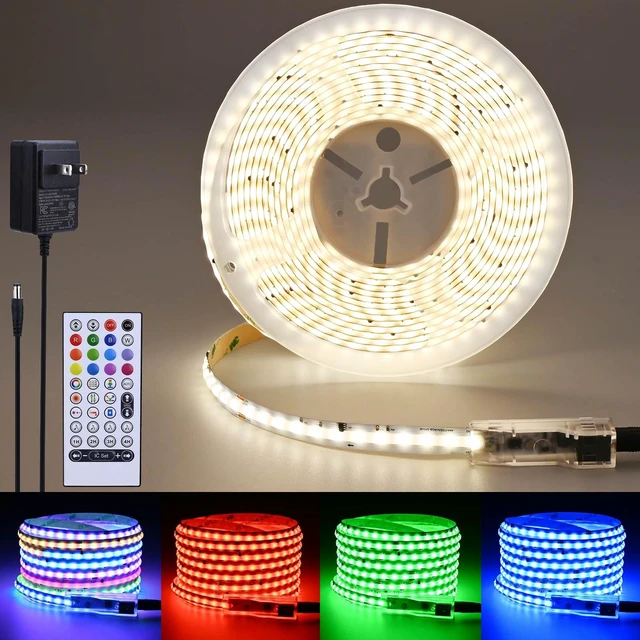 Main image of RGBW IC COB LED Strip Natural White 4000K 16.4FT 24V 480LEDs/M IP20 | WS2811 IC Addressable Music-Sync Dimmable Color Changing Multicolor RGB+NW LED Tape Kit for Bedroom Gaming Room Party Lights
