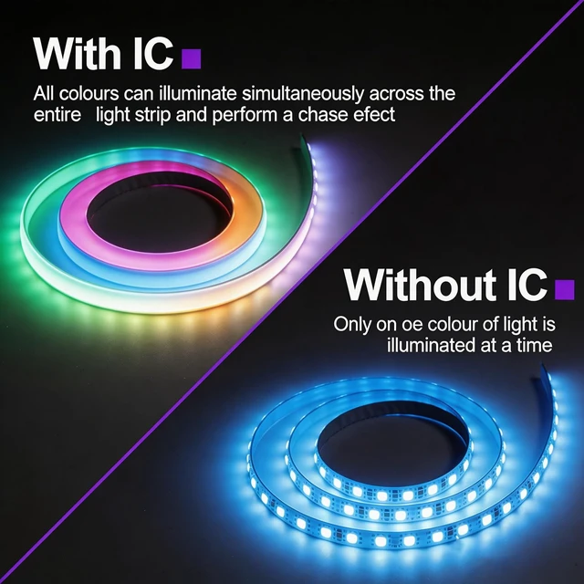 Alt view image 6 of 7 - RGBW IC COB LED Strip Natural White 4000K 16.4FT 24V 480LEDs/M IP20 | WS2811 IC Addressable Music-Sync Dimmable Color Changing Multicolor RGB+NW LED Tape Kit for Bedroom Gaming Room Party Lights