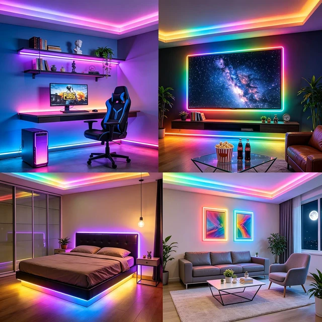 Alt view image 7 of 7 - RGBW IC COB LED Strip Natural White 4000K 16.4FT 24V 480LEDs/M IP20 | WS2811 IC Addressable Music-Sync Dimmable Color Changing Multicolor RGB+NW LED Tape Kit for Bedroom Gaming Room Party Lights
