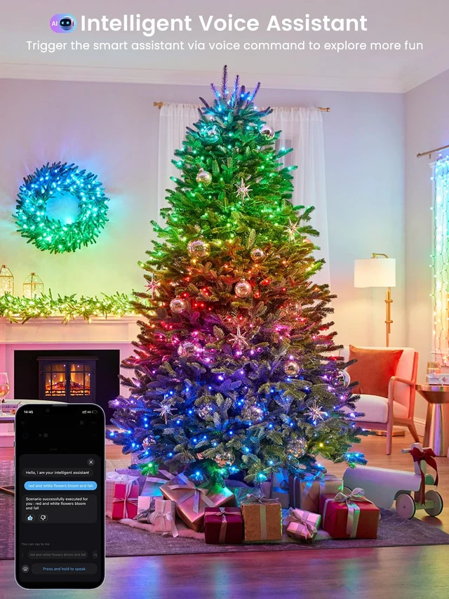 Alt view image 7 of 7 - Smart Color Changing Halloween Lights String 112FT 300 LED APP and Remote | Orange Purple Green, Custom Timer Settings, Music Sync, Multiple colors and modes, Group Control, Waterproof Outdoor Indoor