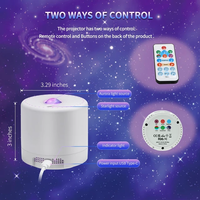 Alt view image 5 of 7 - Star Projector, Galaxy Projector, Remote Control & Timer Galaxy Light | LED Nebula Night Light Projector for Adults Bedroom Decoration, Party, Birthday, Christmas,Valentine's Day,Room Decor