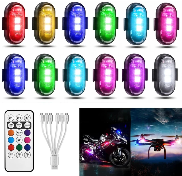 Main image of 12PCS Wireless Strobe Lights, Rechargeable RGB LED Lights w/Remote Control | Create Dynamic Lighting Effects for Personalized Style, Easy Setup for Cars, Motorcycles, Trucks, Camping & Outdoor Events