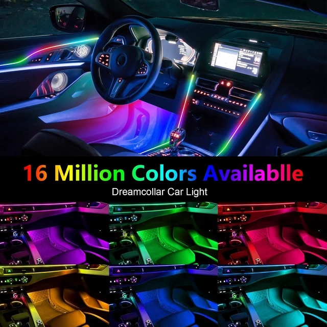 Alt view image 3 of 6 - Dreamcolor Acrylic Interior Car Lights, Car Accessories 6 in 1 Car LED Strip Lights with APP Control and 213 Modes, 175 inches 593 LEDs Fiber Optic Lights, RGB Neon Light Kits