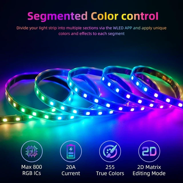 Alt view image 6 of 7 - Waterproof ESP32 WLED Controller with Mic , Project for Pool Boat Landscape Outdoor Lights IP65 Dynamic RGB IC DIY Lighting WiFi APP Control for WS2812B DC5-24V RGBW LED Controller (2 Channel)