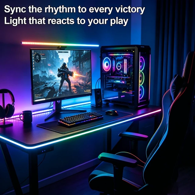 Alt view image 6 of 7 - 2Pack 6.6FT RGB LED Strip Lights Battery Power Color Changing Music Sync App Remote Control, Waterproof LED Light Strips Battery Operated USB Lights for TV Cabinet Closet Shelves DIY Lighting