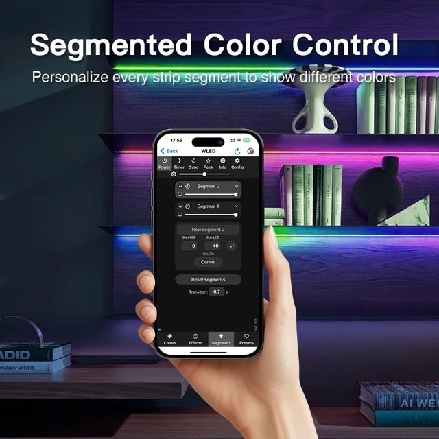 Alt view image 5 of 7 - GLEDOPTO Elite ESP32 WLED LED Controller Dynamic I2S PDM Mic Sound Reactive 20A Fuse Level Shifter Dynamic Light UART Energy Save Relay for WS2811 WS2812 SK6812 WS2813 WS2815 Addressable RGB IC Strip