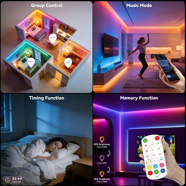 Alt view image 4 of 7 - Bluetooth Music Pixel Smart LED Controller SP668E,for WS2811 WS2812 SM16703 Addressable Dream Color LED Strip Pixels Light DC5V-24V APP/RF Remote Control(NOT for RGB LED Strip without Smart IC)
