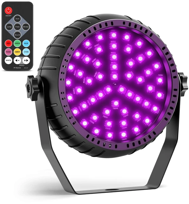 Main image of Strobe Lights Halloween, Mini Strobe Light for Parties 1Pack | Sound Activated | Remote Control | 54 RGB LED Flash Light for DJ Stage Wedding Club | Adjustable Speed | Plug-In | Full Color