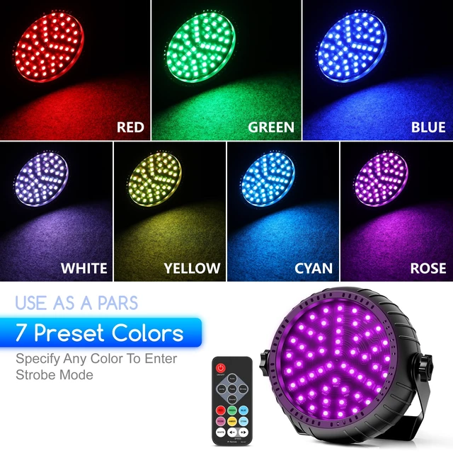 Alt view image 3 of 7 - Strobe Lights Halloween, Mini Strobe Light for Parties 1Pack | Sound Activated | Remote Control | 54 RGB LED Flash Light for DJ Stage Wedding Club | Adjustable Speed | Plug-In | Full Color
