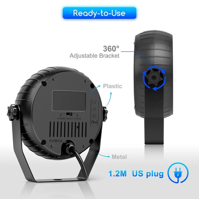 Alt view image 4 of 7 - Strobe Lights Halloween, Mini Strobe Light for Parties 1Pack | Sound Activated | Remote Control | 54 RGB LED Flash Light for DJ Stage Wedding Club | Adjustable Speed | Plug-In | Full Color