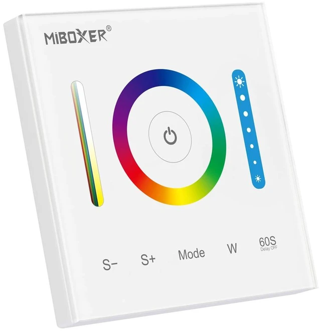 Main image of P3 Wall-Mounted Full Touch Panel Controller for 3528 5050 2835 RGB RGBW RGB+CCT Dimmable Color Changing LED Strip Lighting DC 12-24V 10A 120W 240W.Support Voice and DMX512 Control
