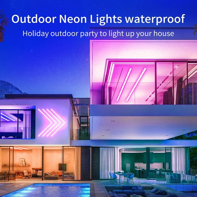 Alt view image 6 of 7 - 20Ft Neon Rope Lights,Flexible Led Rope Lights Control with App/Remote,Multiple Modes Rope Lights,IP65 Outdoor Waterproof,Music Sync Light Strip for Bedroom