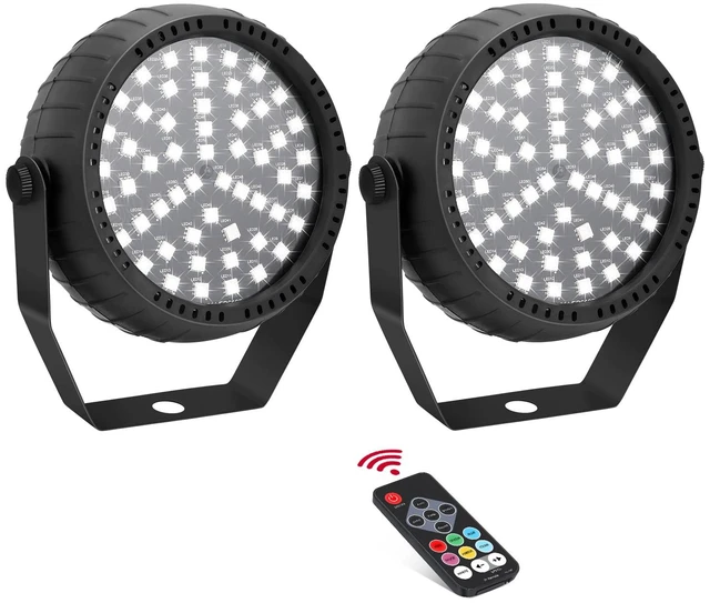 Main image of Strobe Lights Halloween, Colorful Strobe Light for Parties, Super-Bright 54 RGB LED Mini Strobe Lights with Remote Control Sound Activated, Plug-in Flash Light for Room DJ Stage Wedding 2Pack