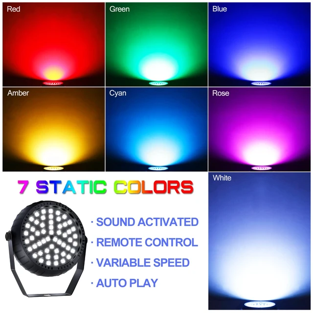 Alt view image 2 of 7 - Strobe Lights Halloween, Colorful Strobe Light for Parties, Super-Bright 54 RGB LED Mini Strobe Lights with Remote Control Sound Activated, Plug-in Flash Light for Room DJ Stage Wedding 2Pack