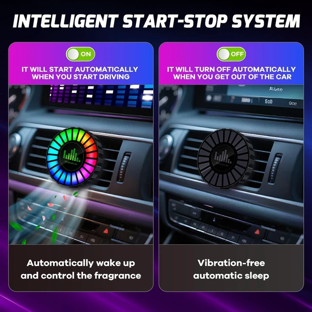 Alt view image 3 of 7 - RGB Sound Control Fragrance Light LED Music Rhythm Ambient Lights Clip-on Air Vent Freshener Pickup Lamp Universal Interior Accessories for Car Home Party