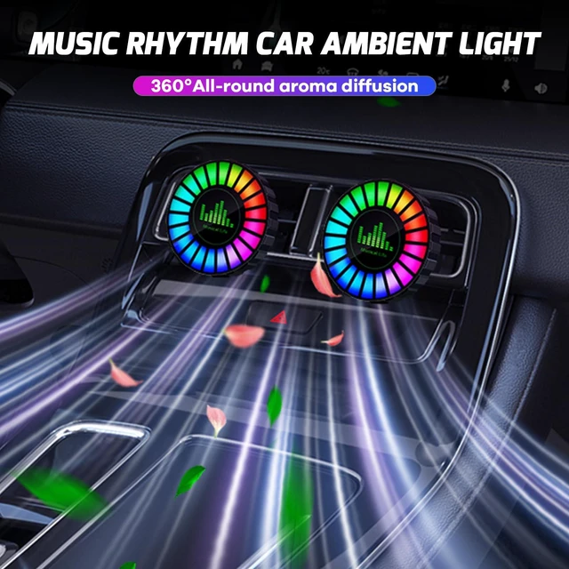 Alt view image 2 of 7 - RGB Sound Control Fragrance Light LED Music Rhythm Ambient Lights Clip-on Air Vent Freshener Pickup Lamp Universal Interior Accessories for Car Home Party