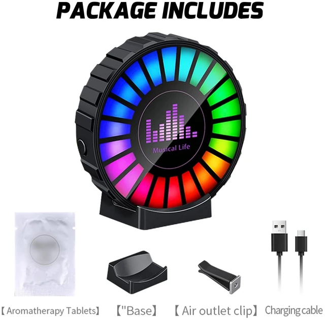 Alt view image 7 of 7 - RGB Sound Control Fragrance Light LED Music Rhythm Ambient Lights Clip-on Air Vent Freshener Pickup Lamp Universal Interior Accessories for Car Home Party