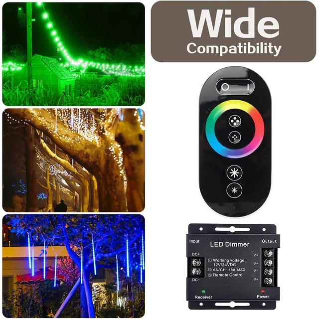 Alt view image 2 of 7 - RGB LED Dimmer Switch, DC 12V-24V RGB Dimmer Switch with Touch Slide | RF RGB Dimmable Remote Controller PWM 18A Switch Dimmer Remote Control for RGB LED Strip Light