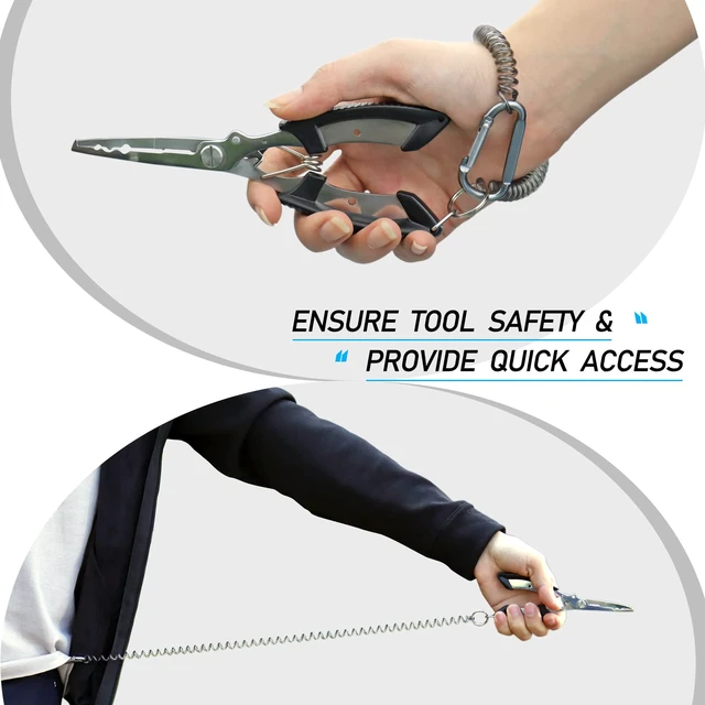 Alt view image 5 of 7 - Coiled Lanyard Spring Coil Cord Keychain for Fishing Rod Tool Retractable Tether with Carabiner Clip (10pcs)