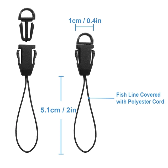 Alt view image 4 of 7 - Detachable Spiral Stretchy Coiled Lanyard with Carabiner | Ring and Quick Release Type, Outdoor Hunting Fishing Equipment Tool Tether Leash, Black 4pcs