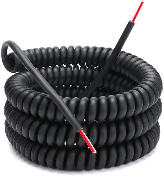 Main image of 4-20-2 Wire Coil Cord 20/2 20 Foot Coiled Extension Cord | 18AWG/2 18/2 2C Retractable Spring Coil Wire, Heavy Duty Cable for Industrial Home Use