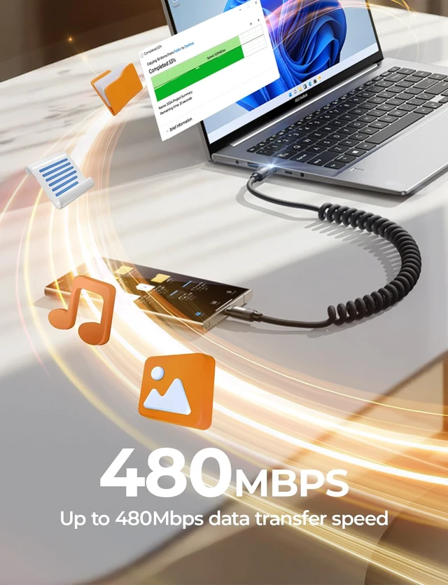 Alt view image 3 of 6 - Coiled USB C to USB C Cable 2 Pack 60W Android Auto Cable | for Car CarPlay Cord Durable Silicone Chubby USB C to USB C Cord for iPhone 17/16 Pro Max, Samsung Galaxy S25, Black 3.5FT