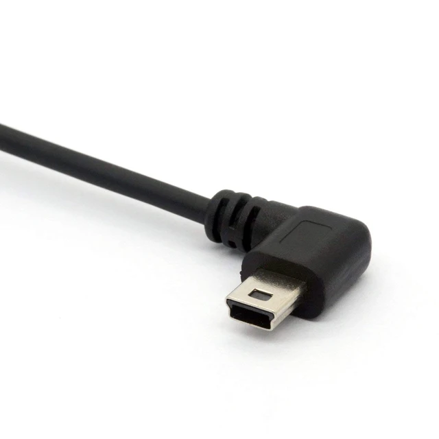 Alt view image 2 of 4 - Coiled Mini USB Cable, 90 Degree Spring USB 2.0 to Mini USB Cable Cord | Right Angle Charging and Sygn Mini USB Adapter Lead 1.5meter