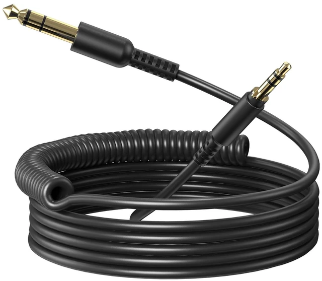 Main image of Fusion A70 Headphones Audio Cable-6.35mm 1/4" Male to 3.5mm 1/8" Male TRS Stereo Audio Cable Jack 6.6-9.8FT for Guitar, Laptop, Speaker and Amplifiers, Mixers, Electric Guitars, Keyboards-Black