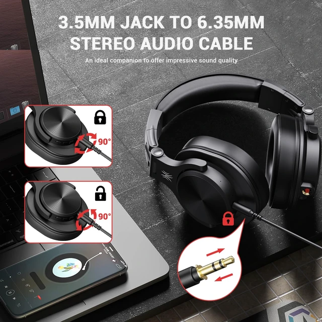 Alt view image 3 of 7 - Fusion A70 Headphones Audio Cable-6.35mm 1/4" Male to 3.5mm 1/8" Male TRS Stereo Audio Cable Jack 6.6-9.8FT for Guitar, Laptop, Speaker and Amplifiers, Mixers, Electric Guitars, Keyboards-Black